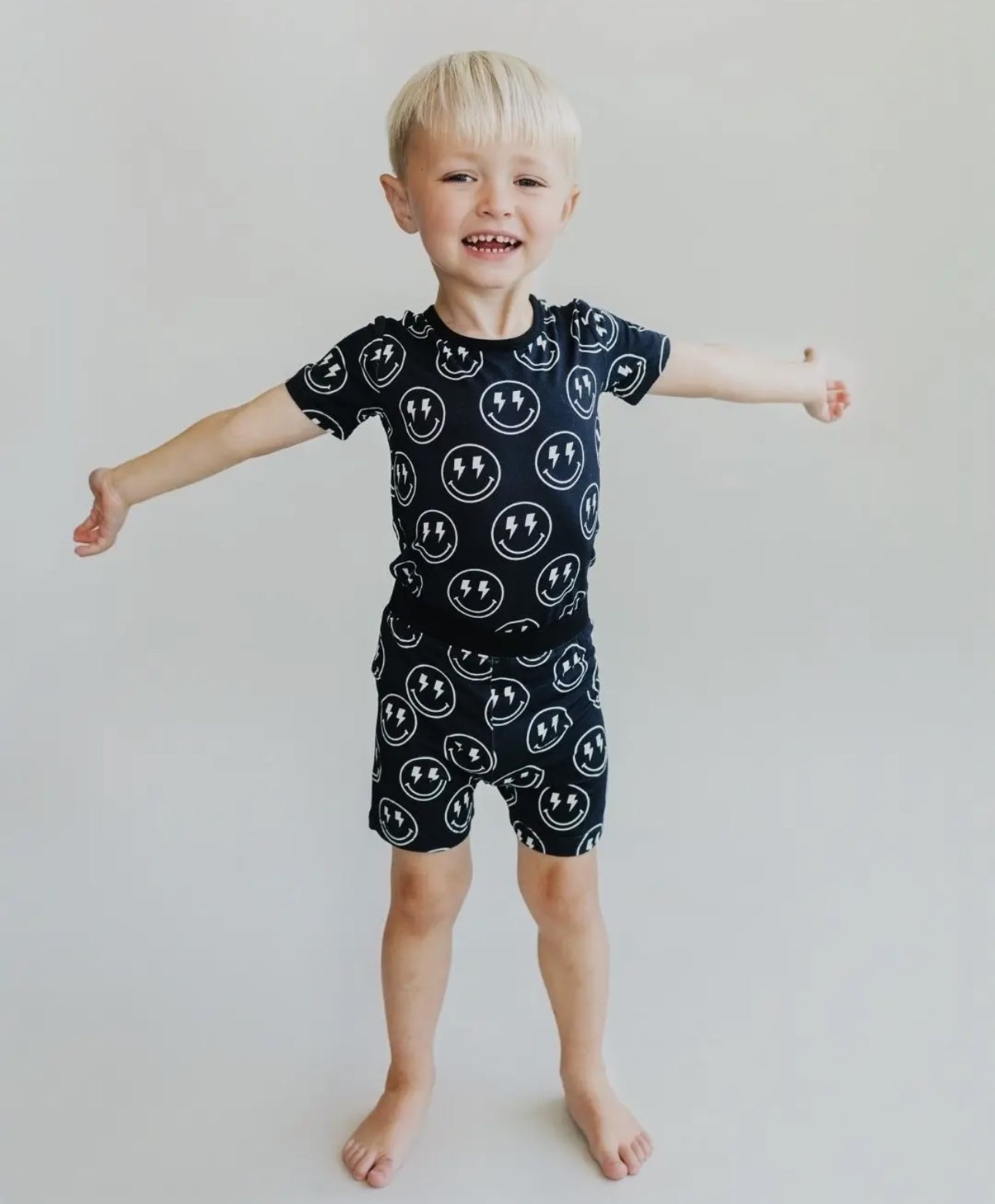 Electric Smiley Shorts Set