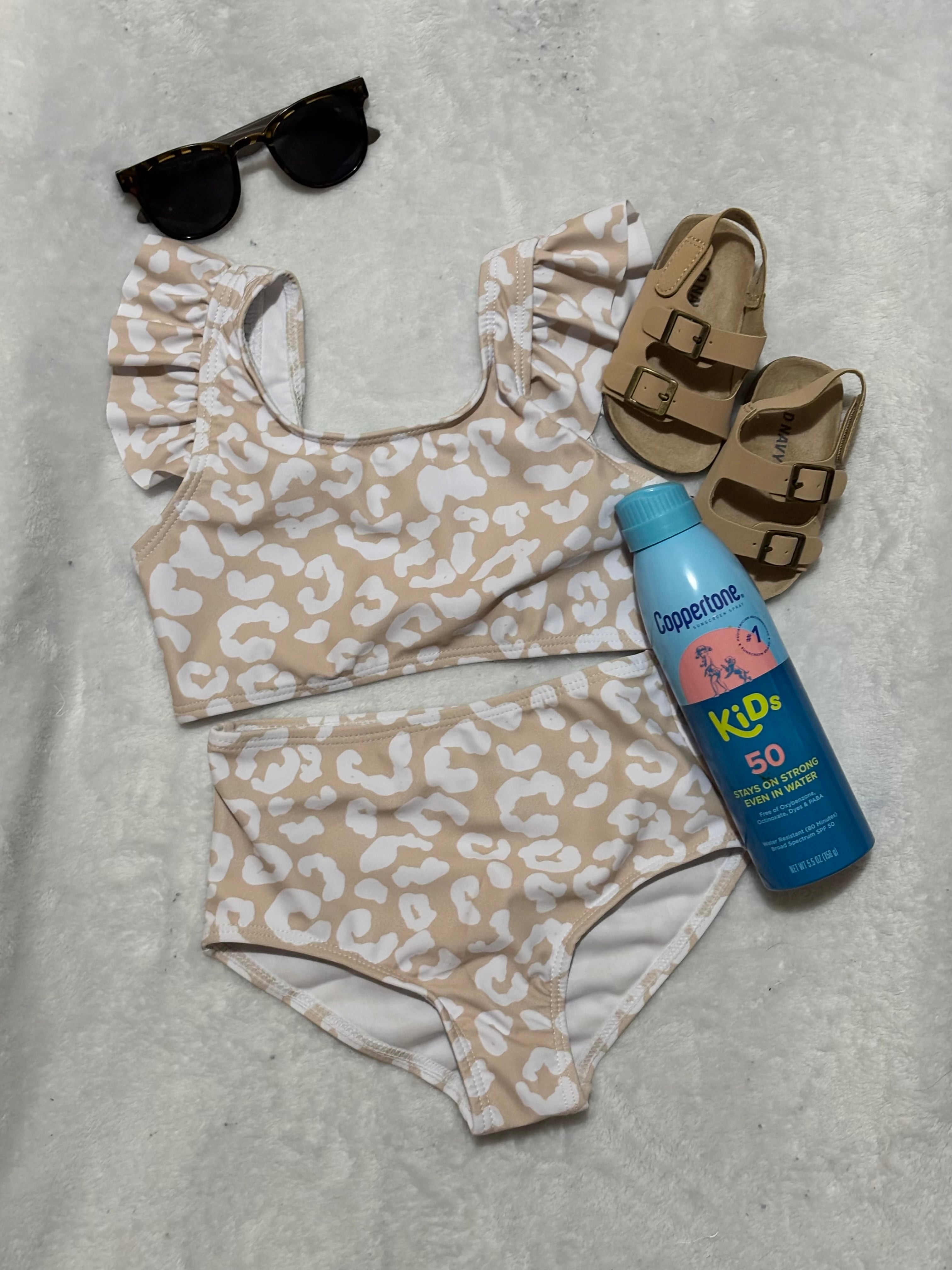 Leopard Print Girls 2Pc Suit