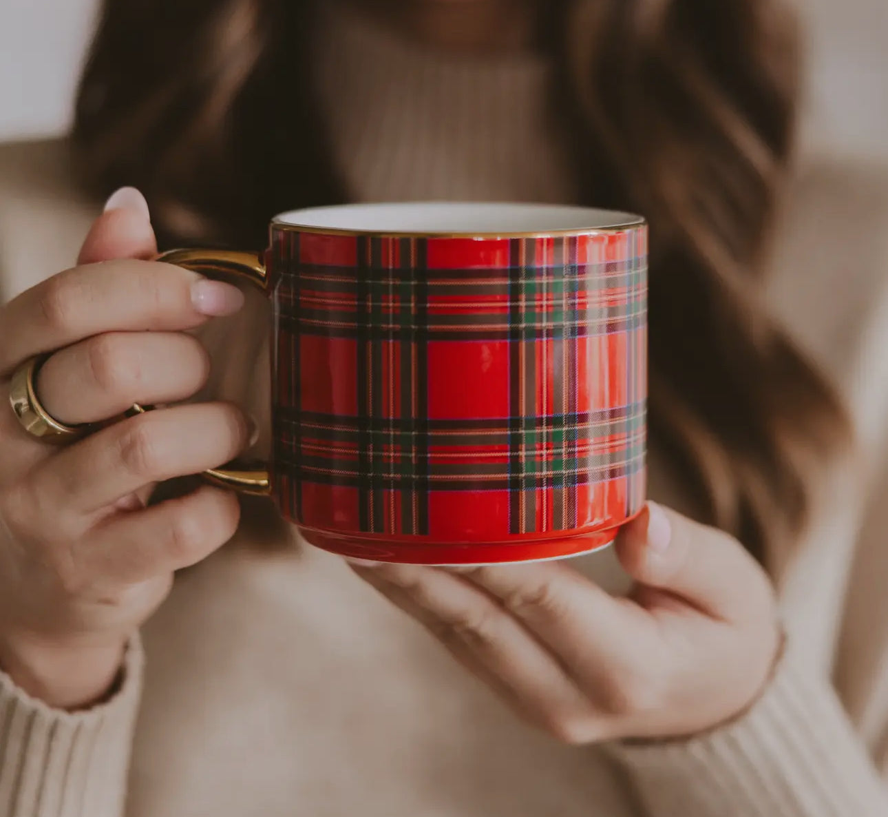 Red Plaid Coffee Mug