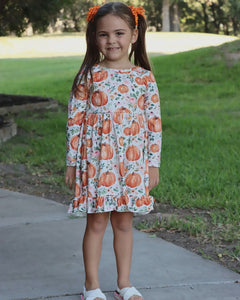 Pumpkin Long Sleeve Dress