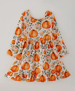 Pumpkin Long Sleeve Dress