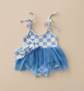 Checkered Romper Tutu