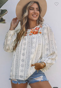 Long Sleeve Floral Print Blouse