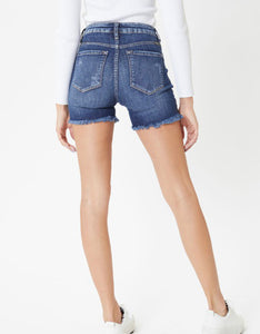 High Rise Frayed Hem Shorts