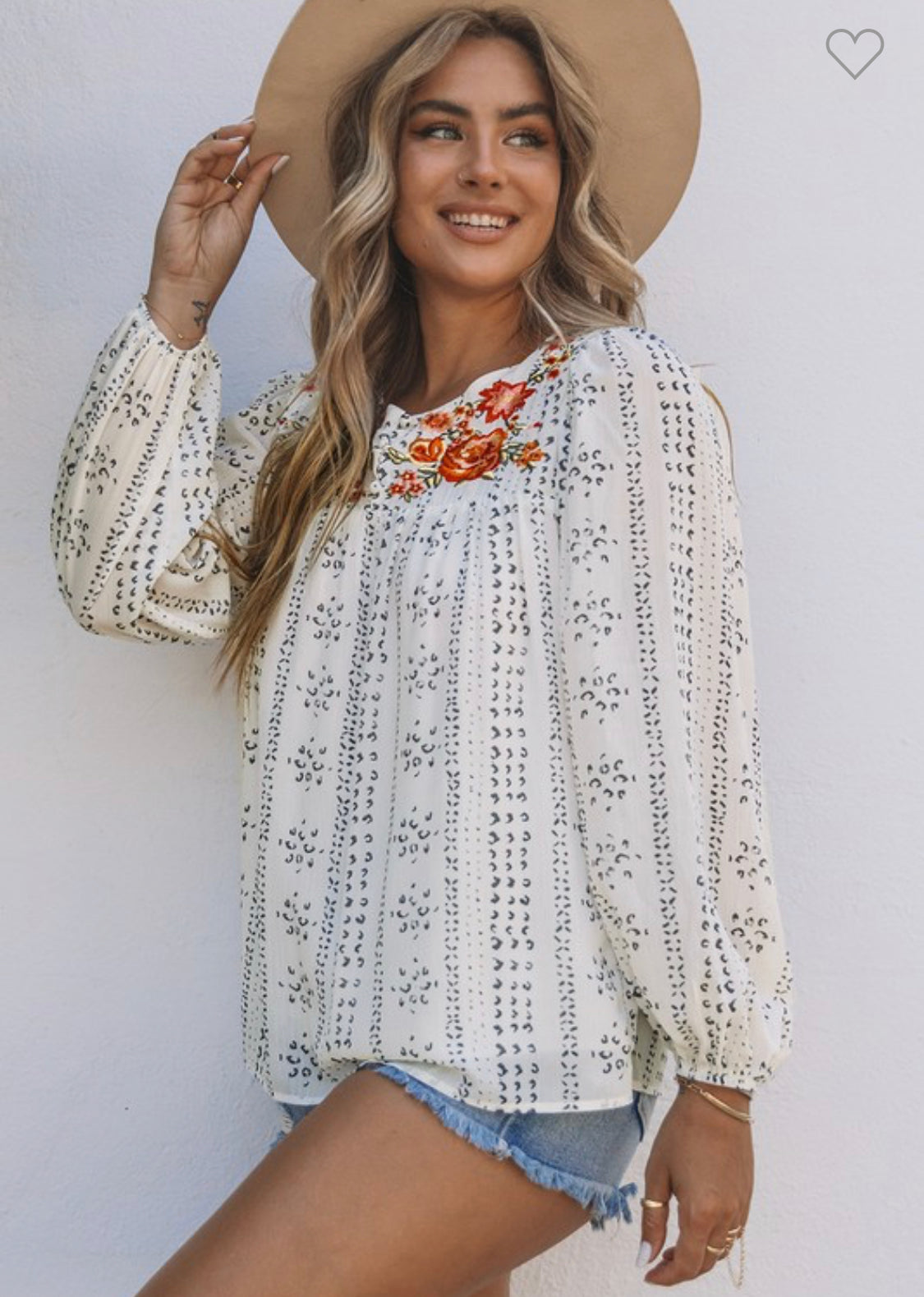 Long Sleeve Floral Print Blouse