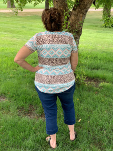 Aztec/Leopard Print Tee